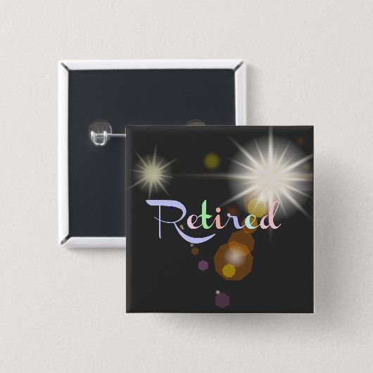 Pensioenfeest Vierkante Button 5,1 Cm (Voorkant /achterkant)
