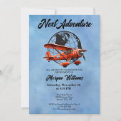 Pensioenfeest Volgende Avontuur Reisvliegtuig Kaart (Voorkant)