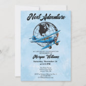 Pensioenfeest Volgende Avontuur Reisvliegtuig Kaart (Voorkant)