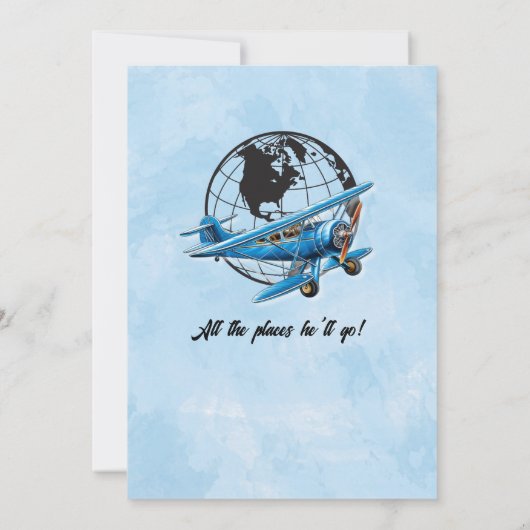 Pensioenfeest Volgende Avontuur Reisvliegtuig Kaart (Achterkant)