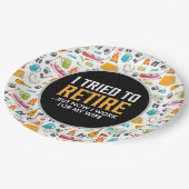 Pensioenfeest voor campingliefhebbers papieren bordje (Gekanteld)