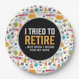 Pensioenfeest voor campingliefhebbers papieren bordje