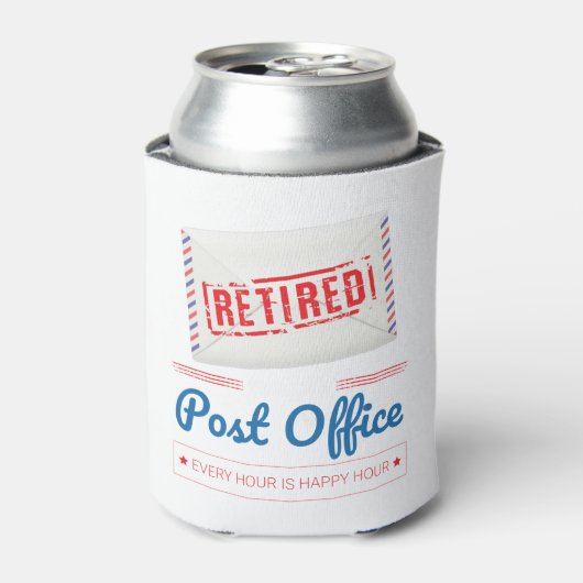 Pensioenfeest voor gepensioneerde postbode blikjeskoeler (Blikje Voorkant)