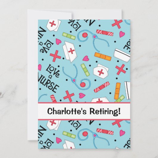 Pensioenfeest voor verpleegkundigen Turquoise Blue Kaart (Voorkant)