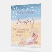 Pensioenfeest Welkom Beach Coast Acryl Bord (Hoek)