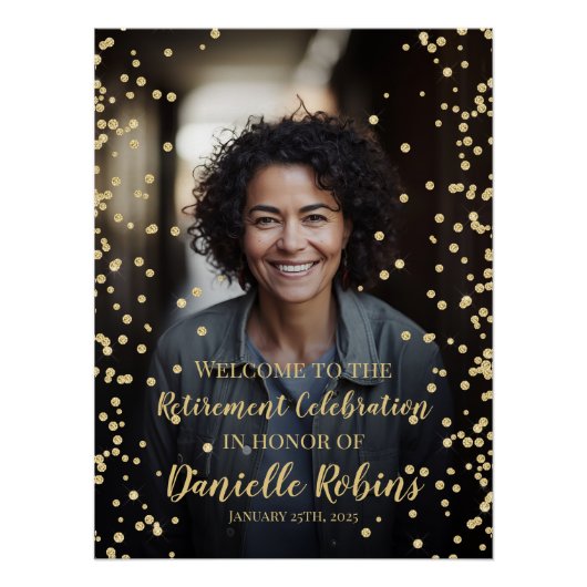 Pensioenfeest welkomstbord met foto perfect poster (Voorkant)