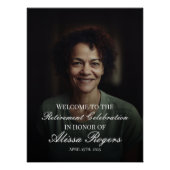 Pensioenfeest welkomstbord met foto perfect poster (Voorkant)