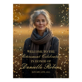 Pensioenfeest welkomstbord met foto perfect poster