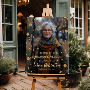 Pensioenfeest welkomstbord met foto perfect poster