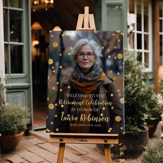 Pensioenfeest welkomstbord met foto perfect poster