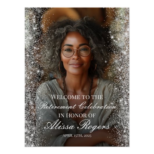 Pensioenfeest welkomstbord met foto perfect poster (Voorkant)