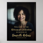 Pensioenfeest welkomstbord met foto poster (Voorkant)