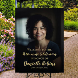 Pensioenfeest welkomstbord met foto poster