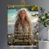 Pensioenfeest welkomstbord met foto poster