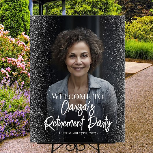 Pensioenfeest welkomstbord met foto poster