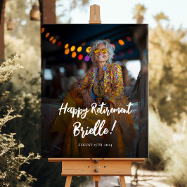 Pensioenfeest welkomstbord met foto poster