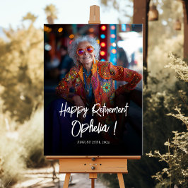 Pensioenfeest welkomstbord met foto poster