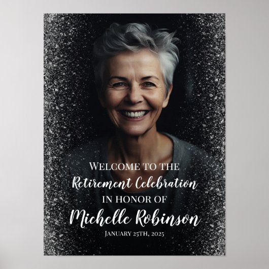 Pensioenfeest welkomstbord met foto poster (Voorkant)