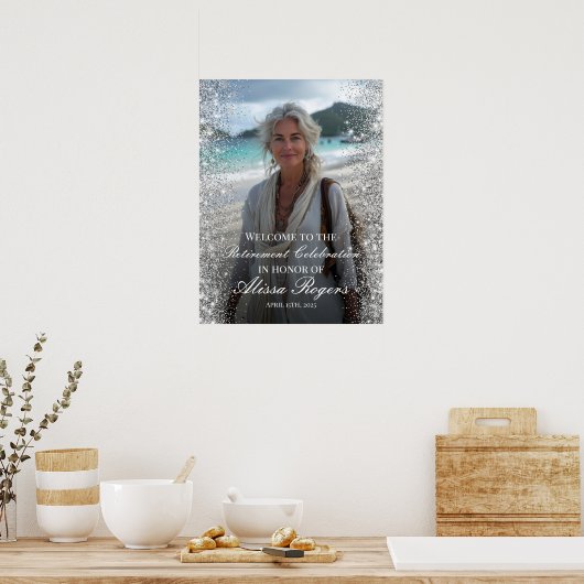 Pensioenfeest welkomstbord met foto poster (Keuken)