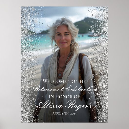 Pensioenfeest welkomstbord met foto poster (Voorkant)