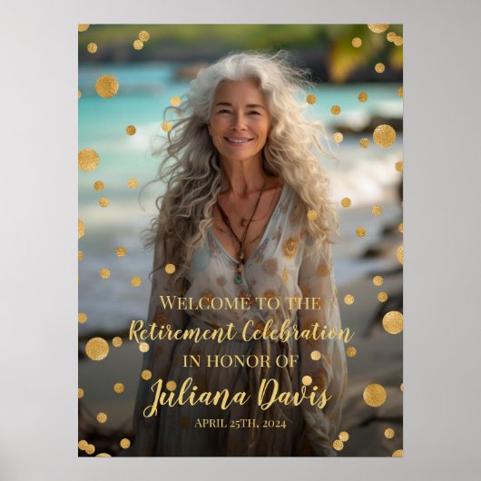 Pensioenfeest welkomstbord met foto poster (Voorkant)