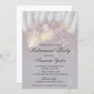 Pensioenfeest Winter Sneeuwvlok Uitnodiging