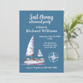 Pensioenfeest Zeil weg Nautisch Thema Kaart (Staand voorkant)