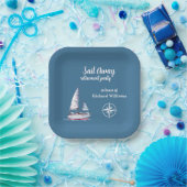 Pensioenfeest Zeil weg Nautisch Thema Papieren Bordje (Feest)