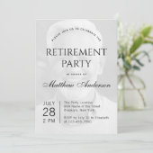 Pensioenfeest zwart-wit transparante foto kaart (Staand voorkant)