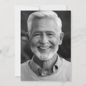 Pensioenfeest zwart-wit transparante foto kaart (Achterkant)