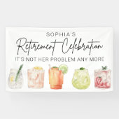 Pensioenfeestbanner, grappige pensioenpartij spandoek (Horizontaal)