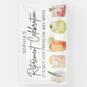 Pensioenfeestbanner, grappige pensioenpartij spandoek (Verticaal)