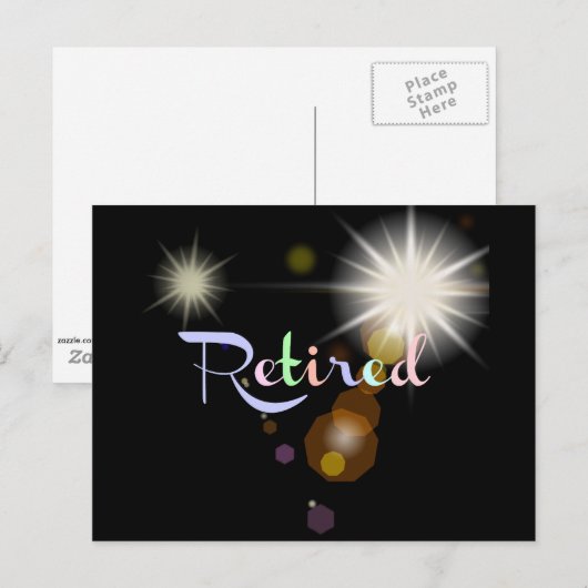 Pensioenfeestdag Uitnodiging Briefkaart (Voorkant / Achterkant)