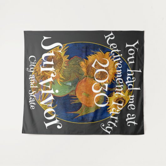 Pensioenfeestje 2030 2031 2032 2034 2035 2036 wandkleed (Voorkant (horizontaal))