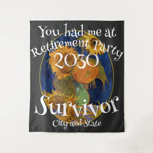 Pensioenfeestje 2030 2031 2032 2034 2035 2036 wandkleed (Voorkant)