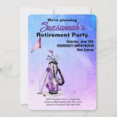 Pensioenfeestje Bewaar De Datum Aquarel Golftas Save The Date (Voorkant)
