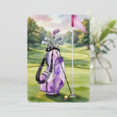 Pensioenfeestje Bewaar de Datum Aquarel Golftas Save The Date (Staand voorkant)