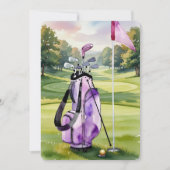 Pensioenfeestje Bewaar de Datum Aquarel Golftas Save The Date (Voorkant)