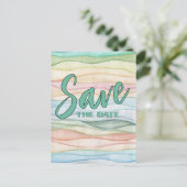 Pensioenfeestje Bewaar de datum Aquarel rijen Aankondigingskaart (Staand voorkant)