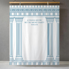 Pensioenfeestje in het blauw wandkleed