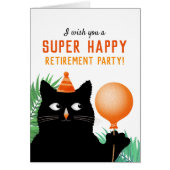 Pensioenfeestje met zwarte kat en ballon (Voorkant)