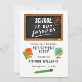 Pensioenfeestje Schoolleerkracht Schoolbord Kaart (Voorkant)
