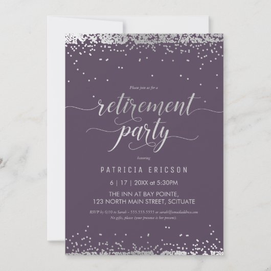 Pensioenfeestje uitnodigen, elegante viering kaart (Voorkant)