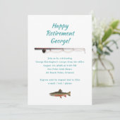 Pensioenfeestje Visser Forel Vis Uitnodiging (Staand voorkant)