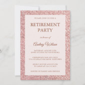 Pensioenfeestuitnodigingen Roos Gouden Glitter Kaart (Voorkant)