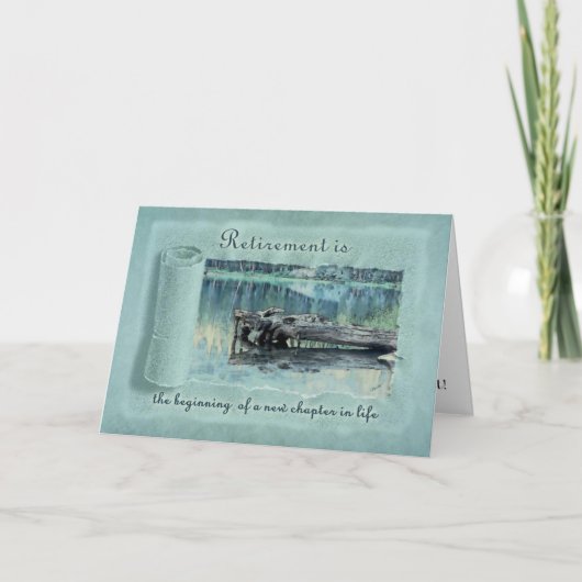 Pensioenfelicitaties Bossen Lake Kaart (Voorkant)