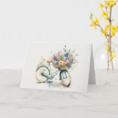 Pensioenfiets met bloemen kaart (Gele Bloem)