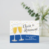 Pensioenfonds Champagne Uitnodiging Briefkaart (Staand voorkant)