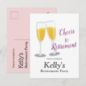 Pensioenfonds Champagne Uitnodiging Briefkaart (Voorkant / Achterkant)