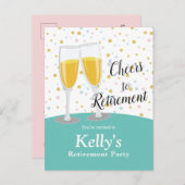 Pensioenfonds Champagne Uitnodiging Briefkaart (Voorkant / Achterkant)